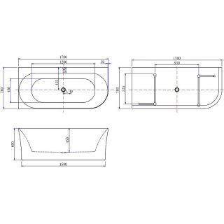 Акриловая ванна Allen Brau Priority  2.31004.21A  170x78 см